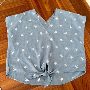 denim star short sleeve top size: large